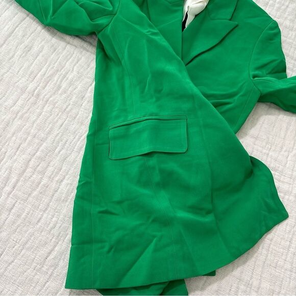 Rosetta Getty Women's Peak-lapel Two-Button Stretch-cady Jacket Size 4 Green - Picture 12 of 13